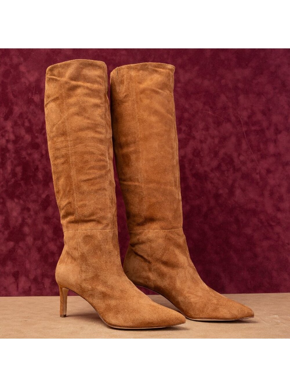 Veronica Beard Women Lisa Brown Suede Wide Calf Dress Fashion Boots sz 10